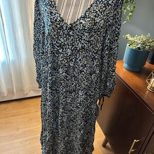 Kohl's Black, Blue and White Floral Dress XXL
